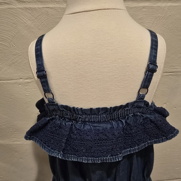 GAP KIDS GIRLS BLUE DENIM DRESS W /RUFFLES - SZ LARGE - Picture 7 of 10